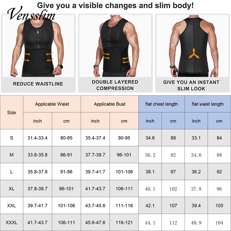 Men Neoprene Sauna Zipper Wais - огляд і ціна Crossfit Weight Vest