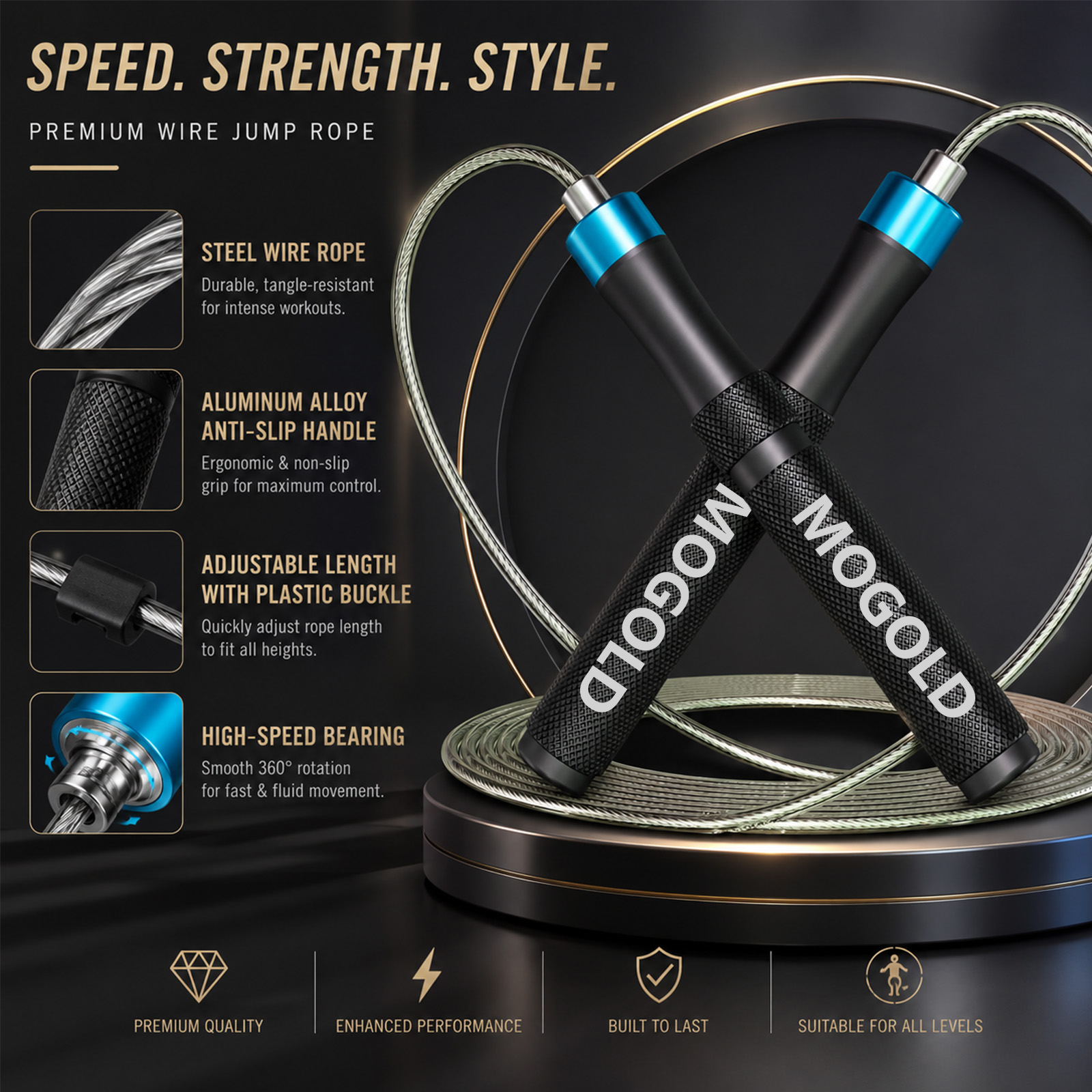 MOGOLD Professional Speed Jump - огляд і ціна Jump Rope Speed Bearing